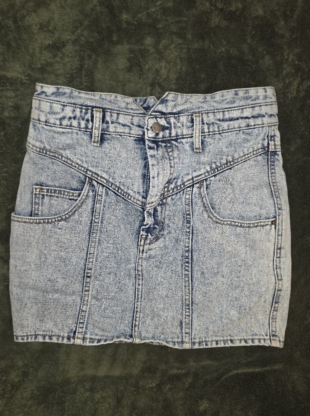 Aqua Washed Light Blue High-Rise Women's Denim Skirt